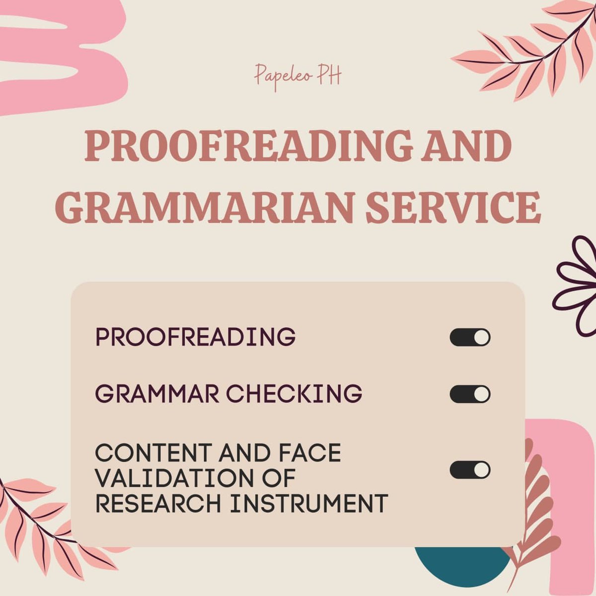 papeleoph's tweet photo. We are now offering PROOFREADING and GRAMMARIAN SERVICES!

Need help on those confusing and complex sentence structures? Need a Grammarian to do face and content validation in your study? No need to stress, we've got the rest! Inquire now so we can help! 😊 https://t.co/3mBWB6kmzS
