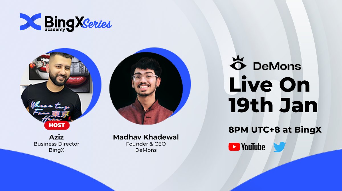 BingXOfficial's tweet photo. In this episode, we're pleased to invite Madhav Khadewal, the founder &amp; CEO of @de_monsters to share with us more about their project, DeMons, their stories, in the Zilliqa Metaverse. 🔥🔥

🎥 on YouTube: https://t.co/ZpqLJMCYiM https://t.co/rKKTYzqxm8