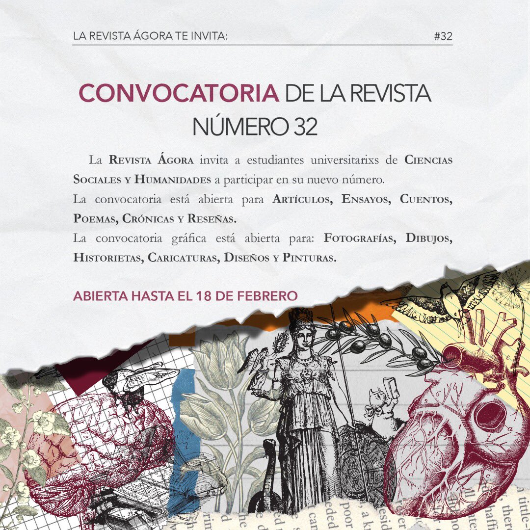 ¡Nuestra convocatoria para el trigésimo segundo número está oficialmente abierta!

La convocatoria está abierta para artículos, ensayos, crónicas, cuentos, poemas, reseñas, monografías, material gráfico, dibujo, pintura, fotografía, ensayos gráficos y más.