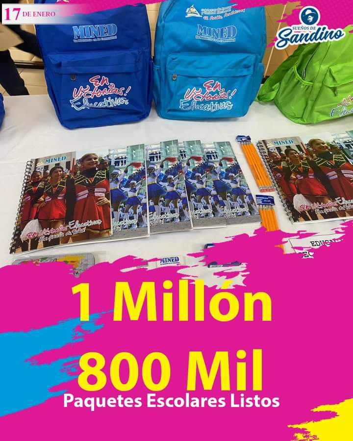 SuenosdeSandino's tweet photo. #SomosPuebloPresidente  | Son más de 1 millón 800 mil Paquetes Escolares los que se encuentran ya listos para ser entregados a niños y docentes de todas las modalidades !!! 📖✏️📓📒📔✊🏻🇳🇮🔴⚫
#Nicaragua 
#EnVictoriasEducativas https://t.co/bzgwgrQW49