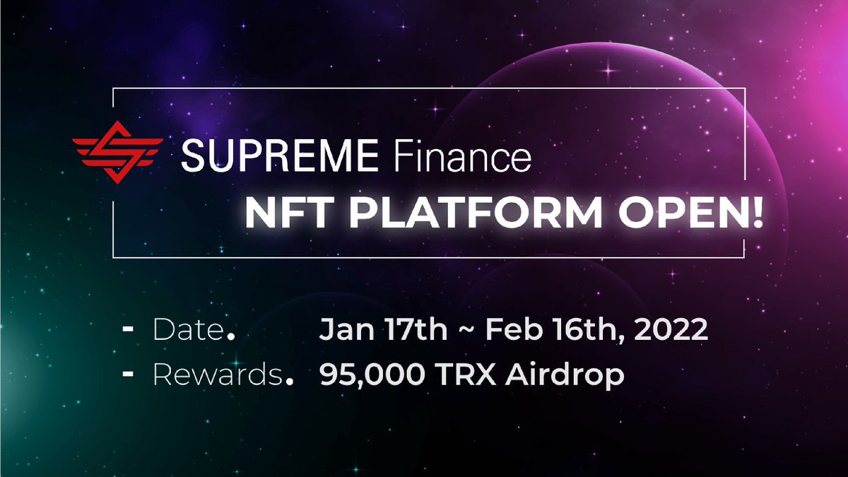 airdropblogs's tweet photo. 🔥 Supreme Finance #Airdrop (HYPE)
⭐️⭐️⭐️⭐️⭐️
🎁 Prize Pool: 95,000 TRX
💰 Reward: 600 TRX to 3,700 TRX
👥 Referral: 3 extra entries

🔗 Airdrop Link: https://t.co/xKv6SvnI14

• Follow @SupremeFinance2

🌐 About Supreme Finance: Visit – https://t.co/f8djBTwh9Z https://t.co/xfGpdcKvXW