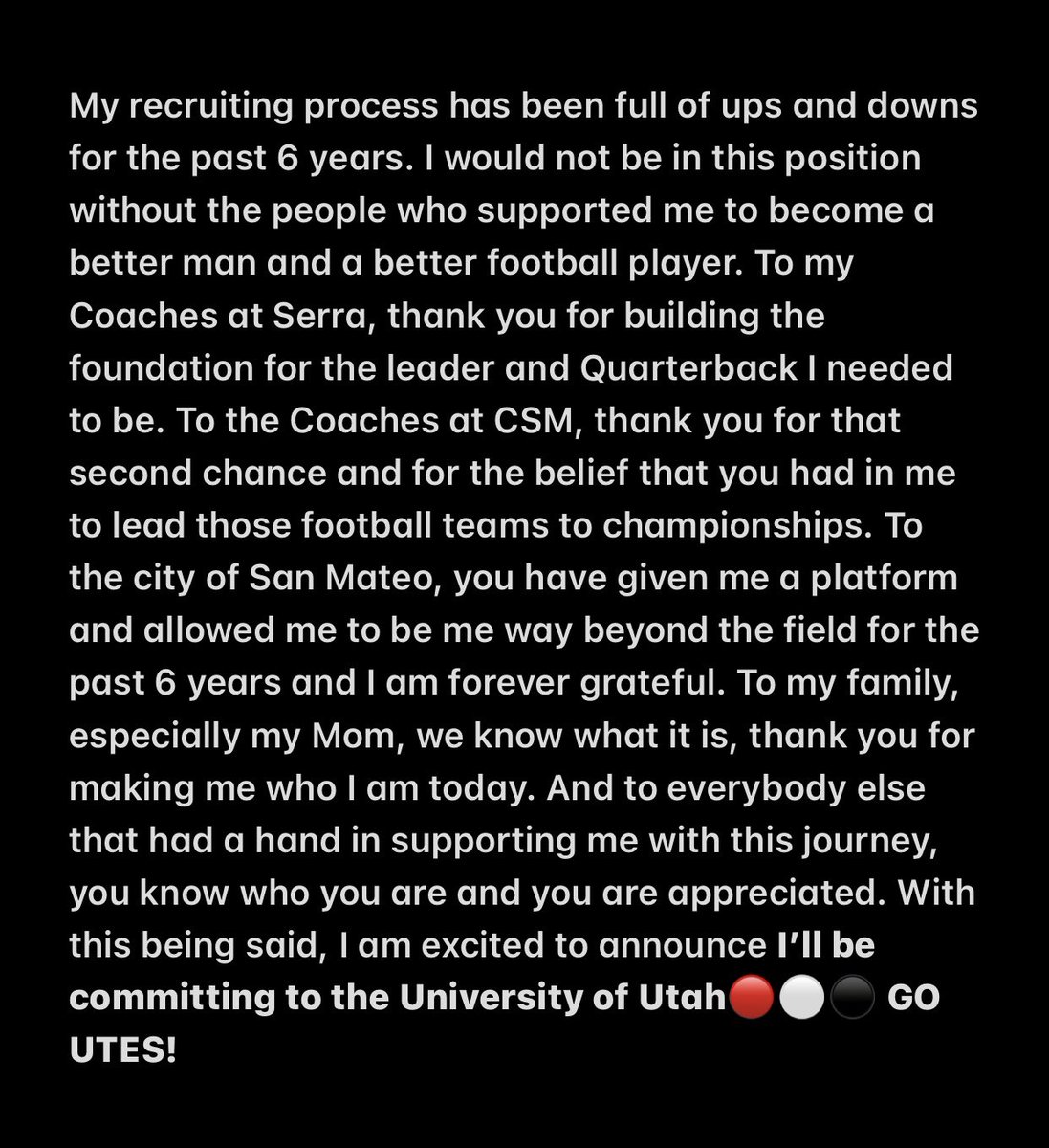 Luke Bottari (@lukebottari) on Twitter photo Time for the next chapter. 🔴⚪️⚫️ Time for the next chapter. 🔴⚪️⚫️