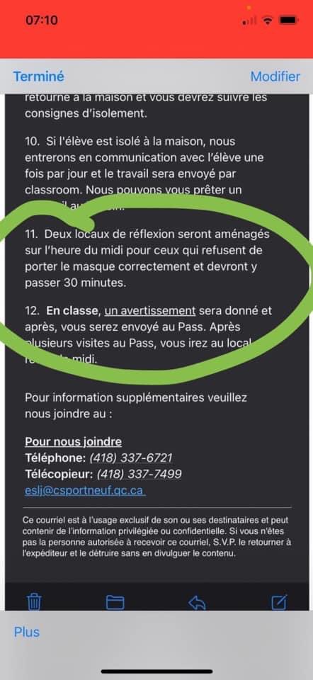 DJELLE_'s tweet image. LE GOUVERNEMENT Legault donne la permission aux Ecoles d’utiliser la PUNITION  pour les élèves  qui portent  mal le masque.