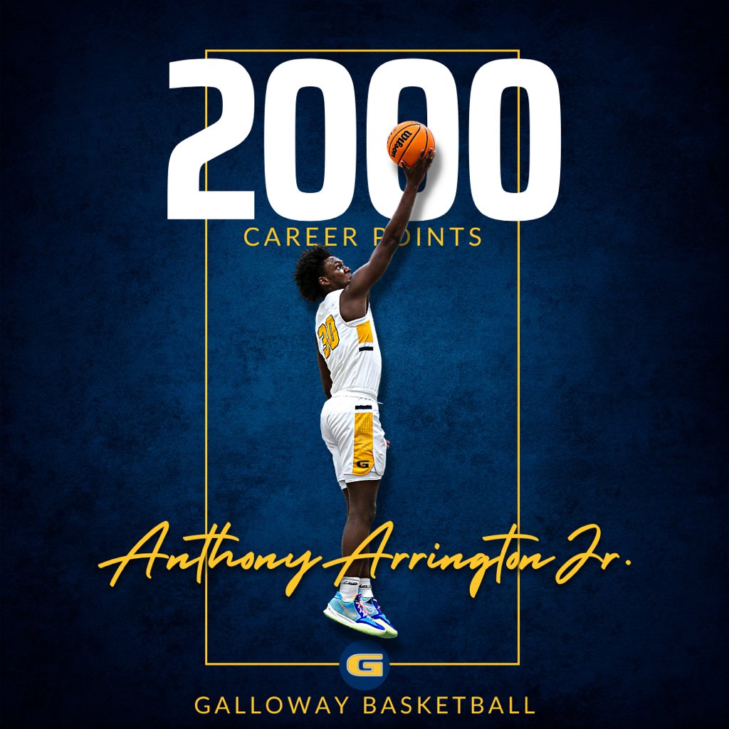 This guy @ant1arrington deserves a lot of praise. Scored his 2000th point tonight, a huge accomplishment. It’s where he’s helped lift our program though is where I’m most proud. In his 3.5 years he’s helped us to a 70-26 record. Congrats! @GwayAthletics @gallowayschool
