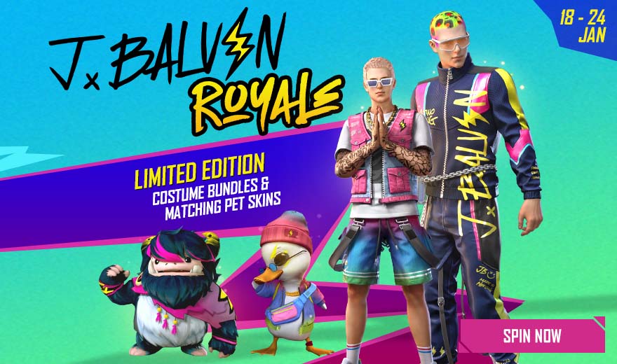 IndiaFreeFire's tweet photo. Survivors! It's time to turn the heat up! Extremely cool, limited-edition J Balvin costumes and accessories are here to jazz up the Free Fire world!🔥

#FreeFirexJBalvin #FreeFire #IndiaKaBattleRoyale #Booyah https://t.co/5aUHmP94FA