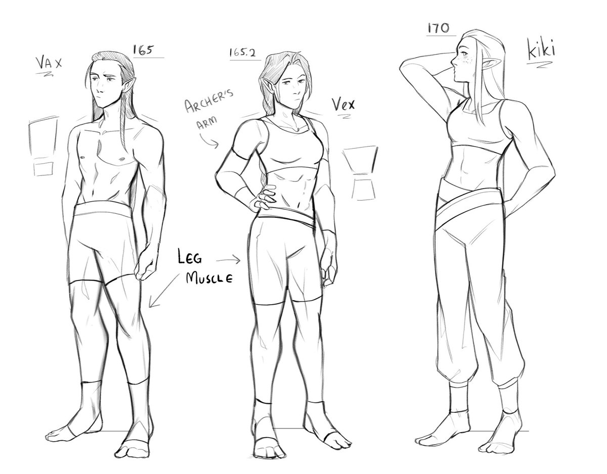 Been doodling their body build, just because... Also, it is my hc that vex is taller than vax by 2 inches and you cant convince me otherwise,, this is definitely not their canon height, but idc 