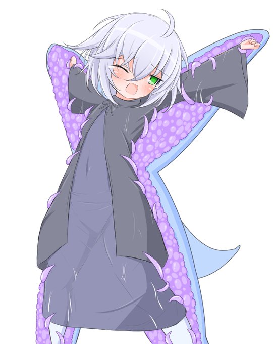 絵459号「次回作主人公さん」
巨大なヒトデのような魔物を発見した少女。流石に食べられそうにないと思い踵を返したところ魔物は異常な素早さで少女を捕縛してしまう。びっしりと生えた触手1本1本の力はさほどでもないが数があまりにも多く逃げ出すことが出いない。
魔物は腕を少女の股座に押し付け服 