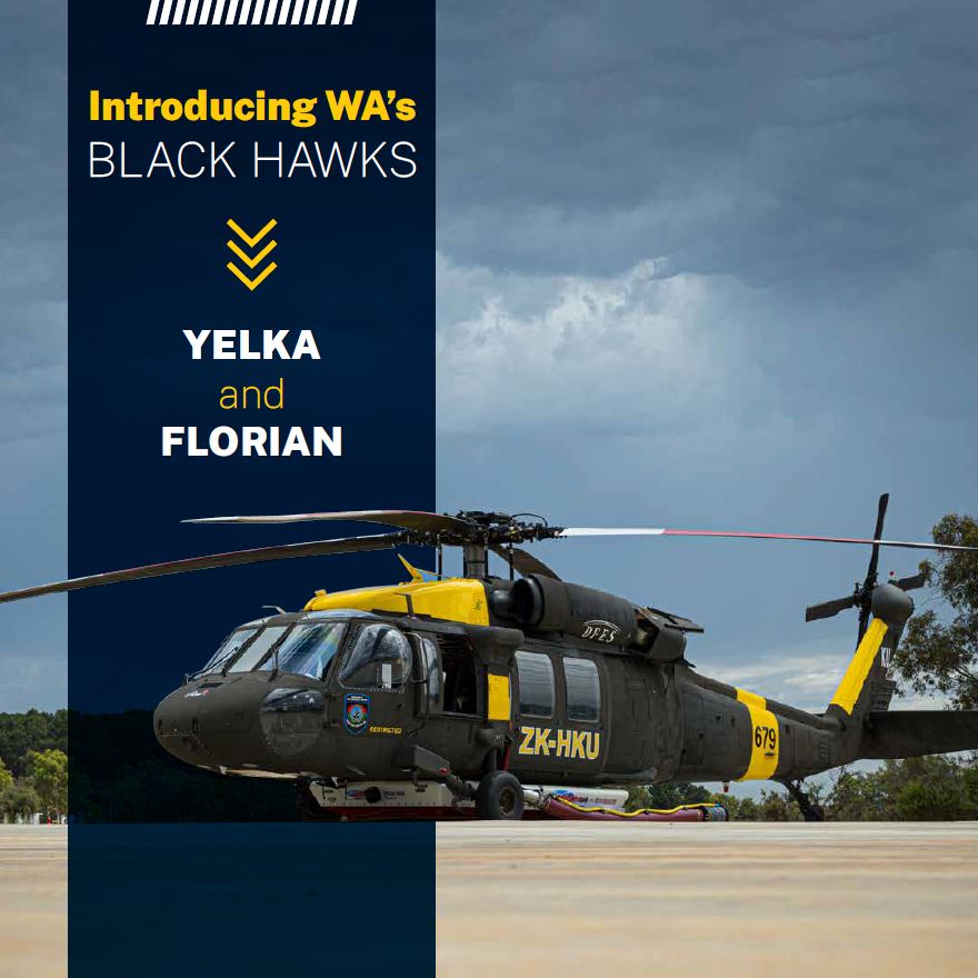 📢 #WA has decided! After 2,600+ names suggested and12,000+ votes cast in our naming competition, our new #BlackHawks will be named Yelka (Noongar for ‘Hawk/Eagle’) &amp; Florian (Patron Saint of Firefighters).

Thank you to the community for embracing our newest #aircraft!