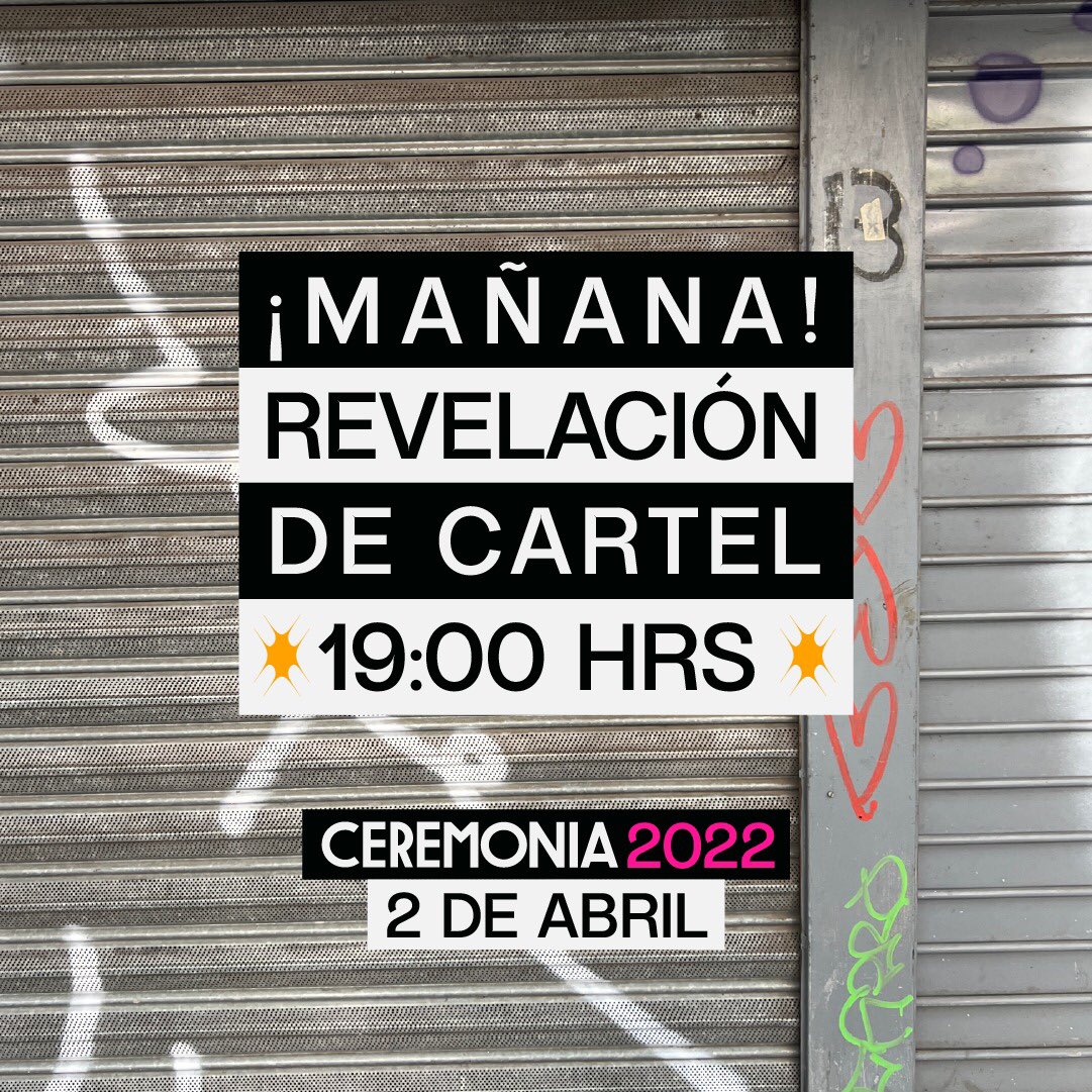 Estamos muy emocionades de presentarles el cartel de Ceremonia 2022 🧡 

Aprovecha las últimas horas de precio pre-cartel en Ticketmaster 🎟

🧡ticketmaster.com.mx/event/14005B87…