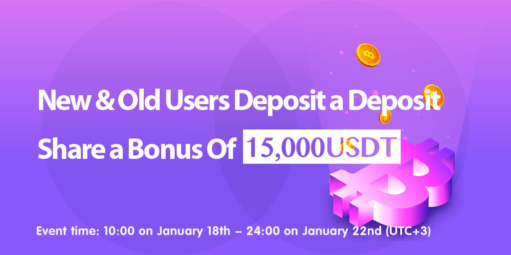 #PluBits Give back to the majority of Users❤️

💎New and Old Users Deposit
💎Share 15,000 USDT Bonus!

⏱️January 18th 10:00-22nd 24:00 (UTC+3) 

See More：plubits.com/en_US/noticeIn…
#Bitcoin #cryptocurrency #PlubitsGiveBack