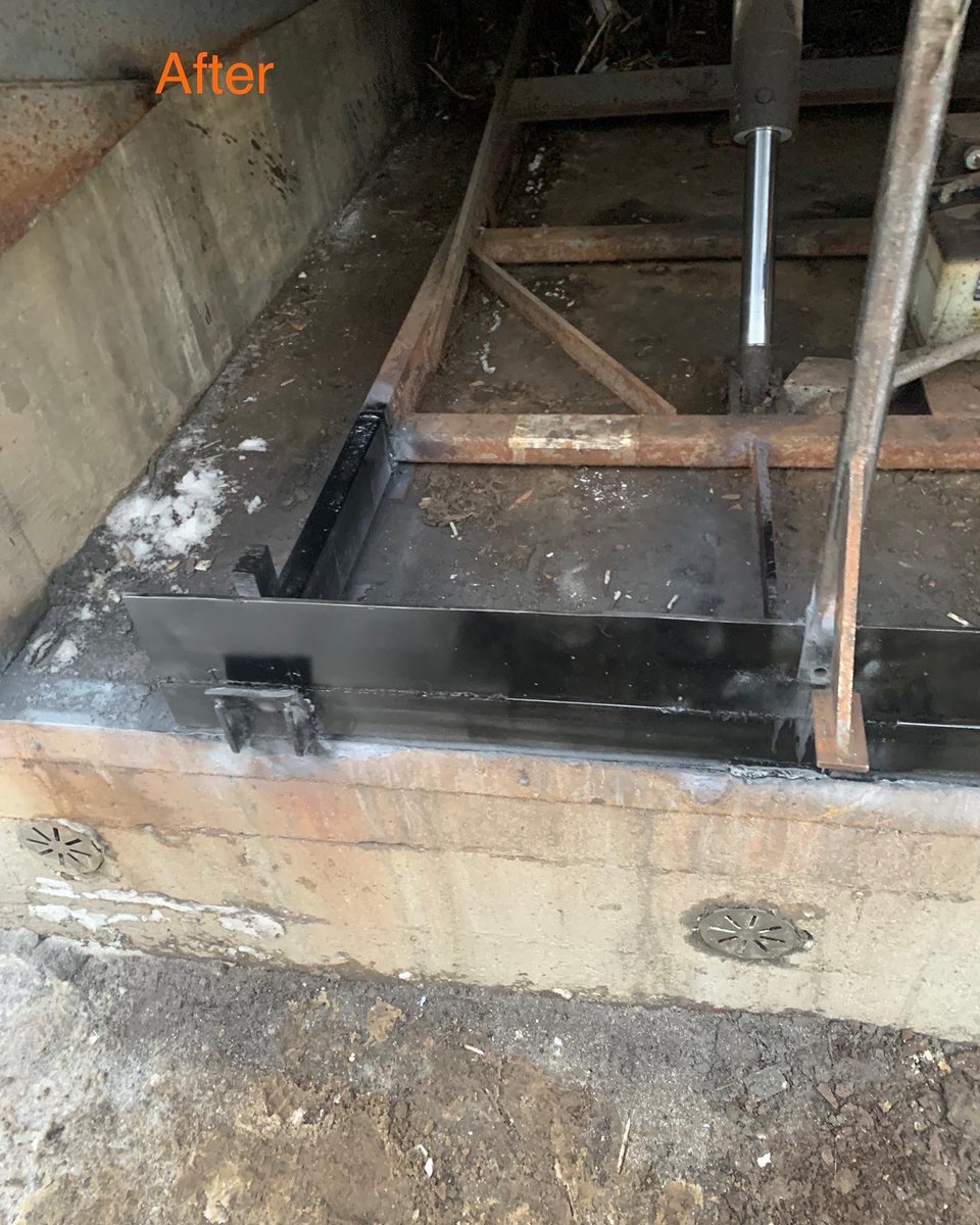 Before and After Dock Leveler Frame Rebuild
