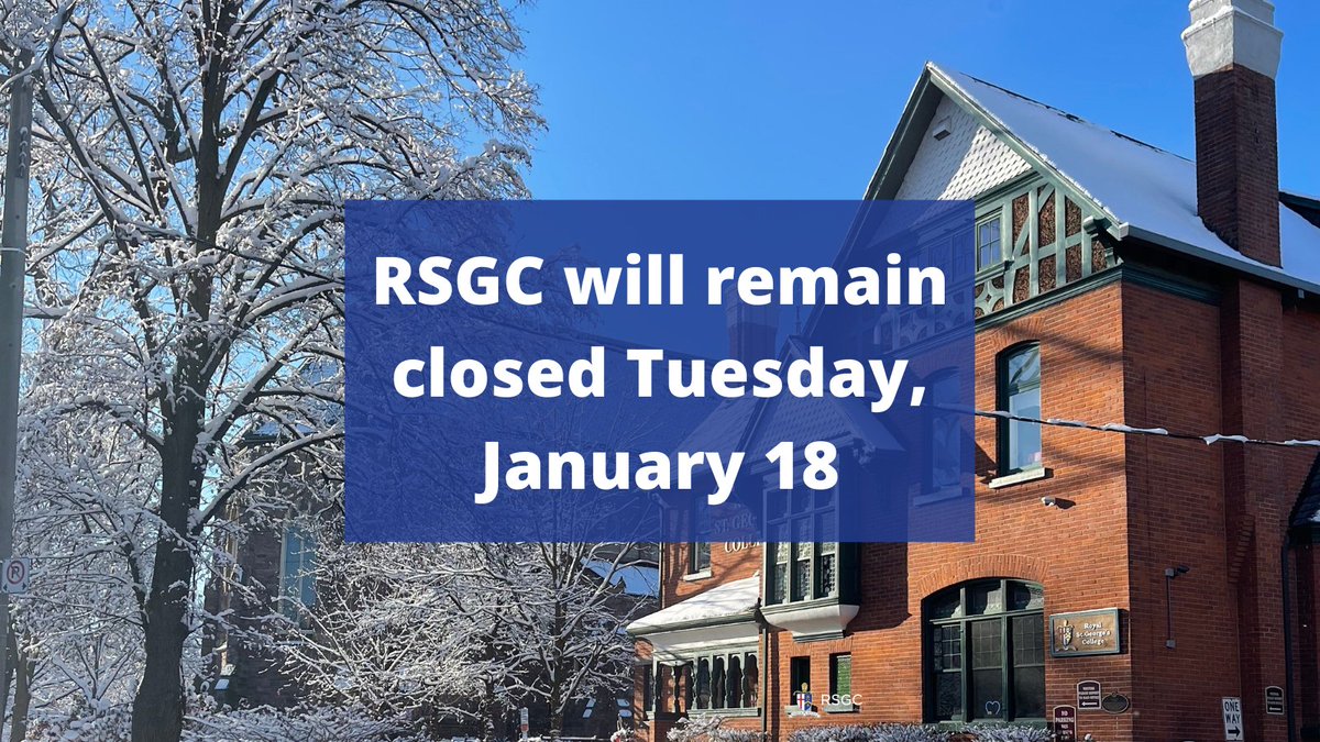 After a magical Monday, like all Toronto schools, RSGC will remain closed on Tuesday, January 18th. Students are asked to check the portal for any work posted by their teachers. There’s still time to sleep in, exercise, continue shovelling, be kind and learn. See you Wednesday!