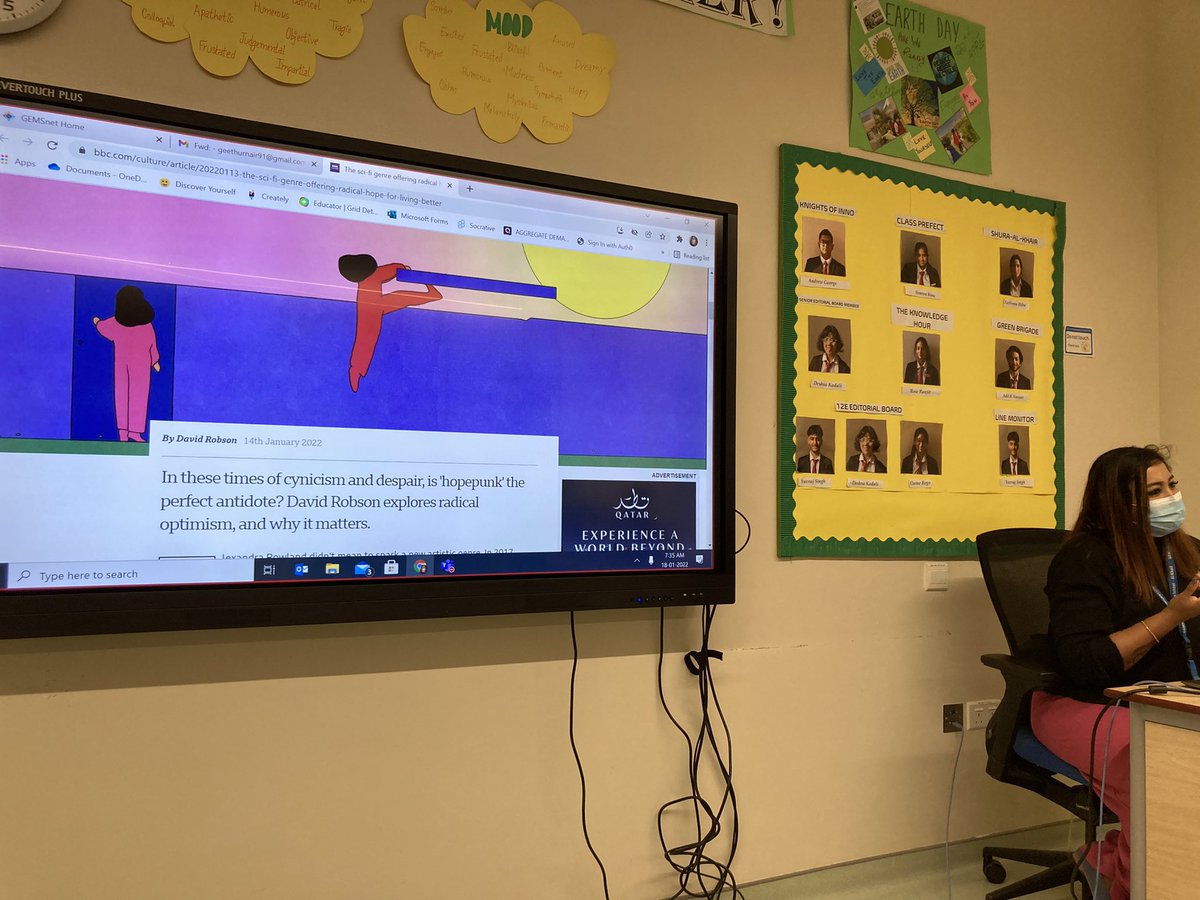vgndxb's tweet photo. Thought for the day ~ “ Could hope-punk be the perfect antidote 💉.” Perfect start to the day where 12 E had a series of discussions during the D.E.A.R time on the article based of radical optimism.

@Fatima_Martin
@ChristineDeNor1 
@TeresaRusten 
@gemsnms_alkhail 
@Geethurn https://t.co/vgTj2CADd7