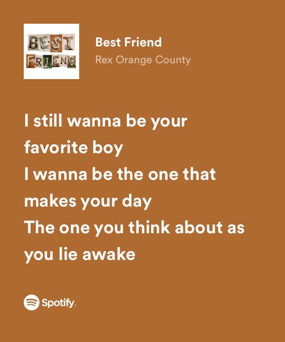 Rex Orange County – Best Friend Lyrics