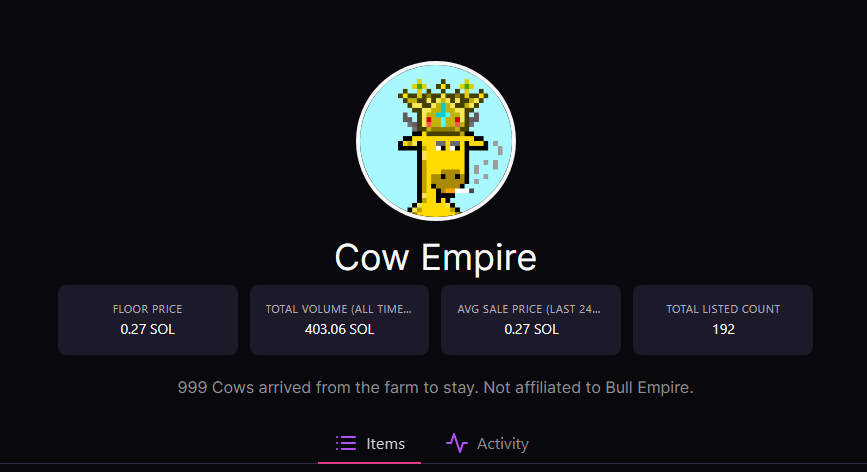 Traylss's tweet photo. Bought some cows at 0.09. Went to sleep. now 0.27. It's the little wins guys and doing some general research... Low cost. Low supply. NFA. #NFTs #NFTCommmunity #SolanaNFTs #NFTartist #nftsolana #NFT #SolGAINS https://t.co/bfkeo4f3dN