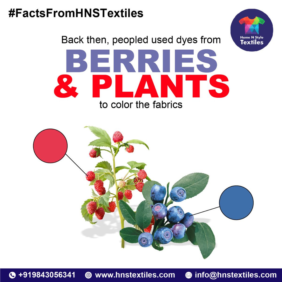 Did you know about this fun textiles fact? The colour extracted from fruits & plants was often used, making dyes a trending move. Mention your favorite trick from the past!
.
#tshirtbrand #textilenews #textilesindia #apparelmanufacture #fashion #trends #lovefashion #India #happy