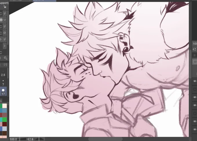 wip // i'm adding a dragon to this so the kiss will seem easier to draw in comparison 