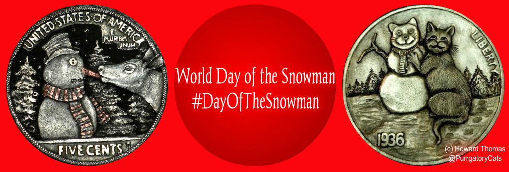 CFLCoinClub's tweet photo. January 18 = World Day of the Snowman
Would You Liked To Build A Snowman?
#WorldDayOfTheSnowman #DayOfTheSnowman #WDoSM #SnowmanDay #HoboNickel #CoinCarving #CarvedCoin #CoinArt #HandEngraved by #HowardThomas @PurrgatoryCats https://t.co/0AkAjLPfPA https://t.co/tuvN7HRDwJ