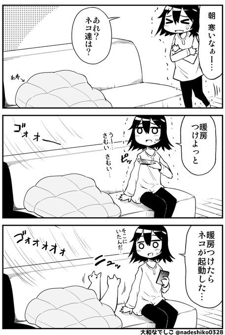 暖房つけたら猫が起動した 