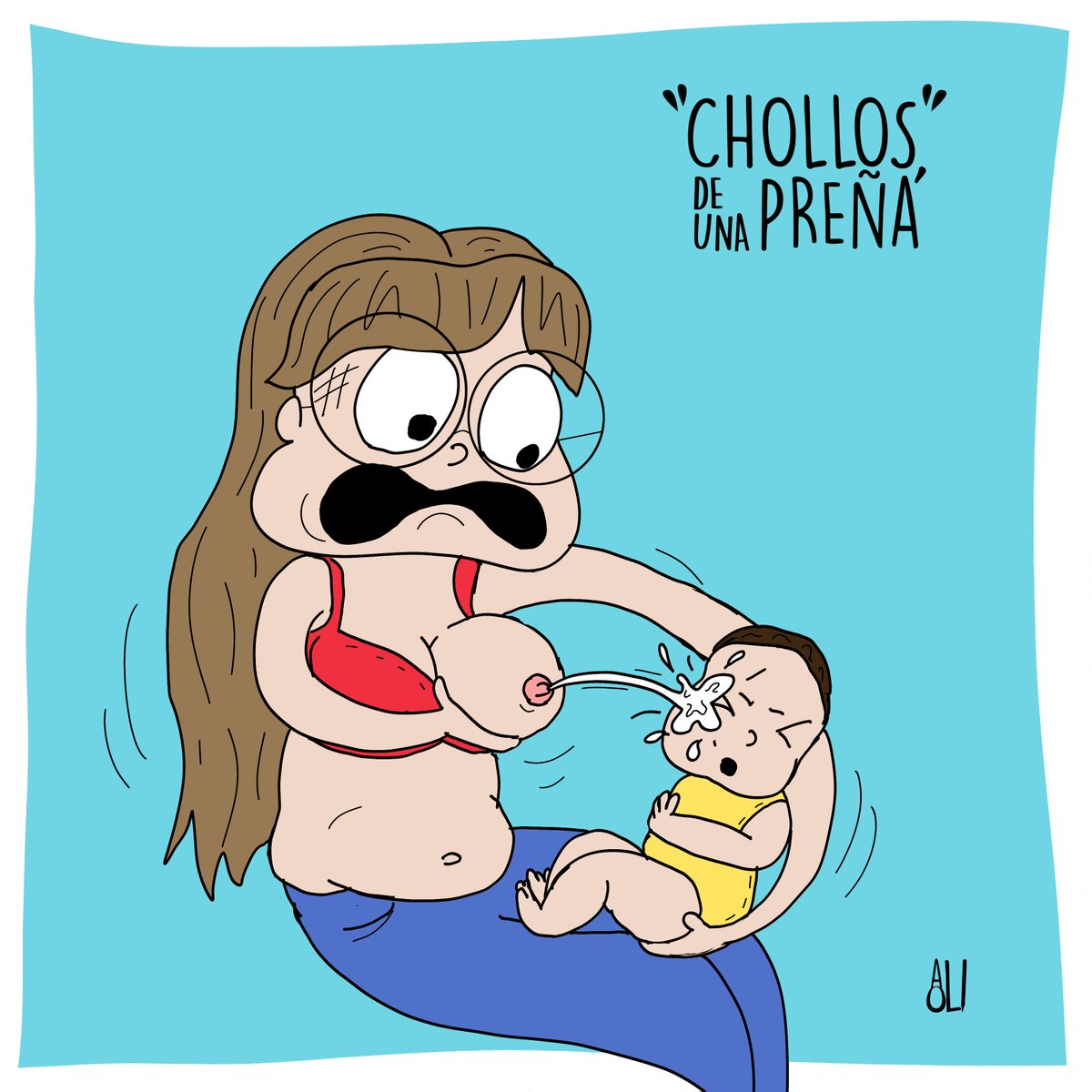 AlioliEstudio's tweet photo. MALA MADRE QUE DAS EL PECHO, SI TU. Seguro le has metido algún que otro chorrazo de leche a tu hijo en el ojo, confiesa!
#embarazo #ComicArt #humor #maternidad #Padres #LactanciaMaterna https://t.co/bZGJNUfZpd