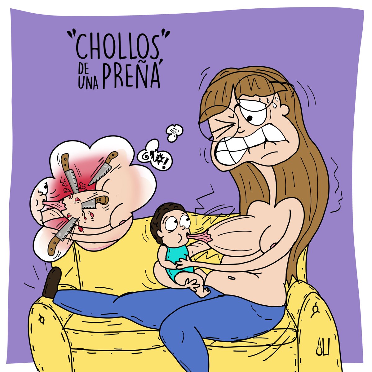AlioliEstudio's tweet photo. La lactancia puede ser una pesadilla...#embarazo #ComicArt #humor #maternidad #Padres #LactanciaMaterna https://t.co/9N9EA1X2FF