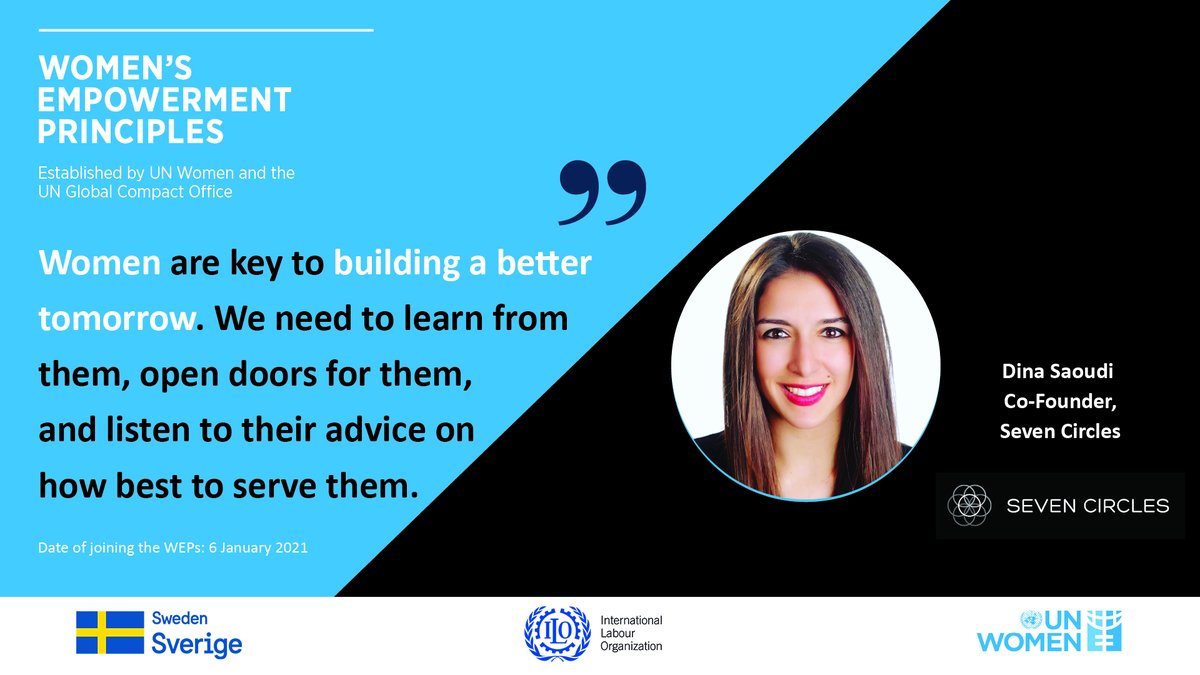 Thanks for the mention! unwomenjordan: Introducing Seven Circles <a href="/mysevensworld/">Seven's World</a> as one of the new <a href="/WEPrinciples/">Women’s Empowerment Principles</a> signatories in Jordan 🇯🇴

Learn more ➡️ weps.org

#WEPs | #Work4Women | #EqualityMeansBusiness