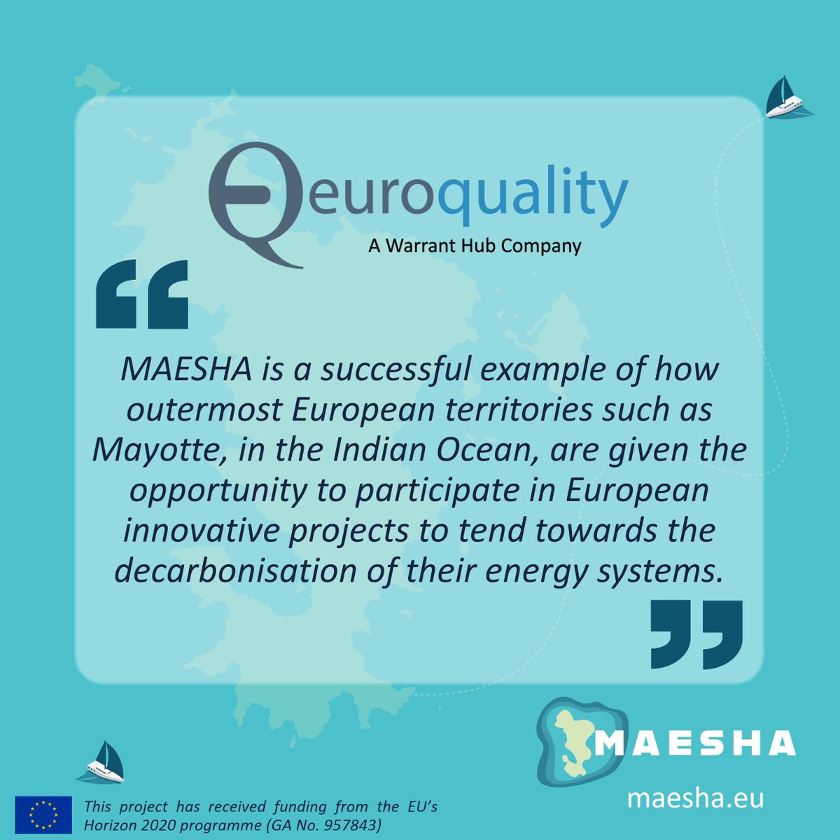 (21/21 - introduction of our last partner) @Euroquality is a French consultancy company specialised in European innovation projects setting-up and management. In @H2020MAESHA, they bring their experience to  ensure smooth communication, dissemination and project management ⚡