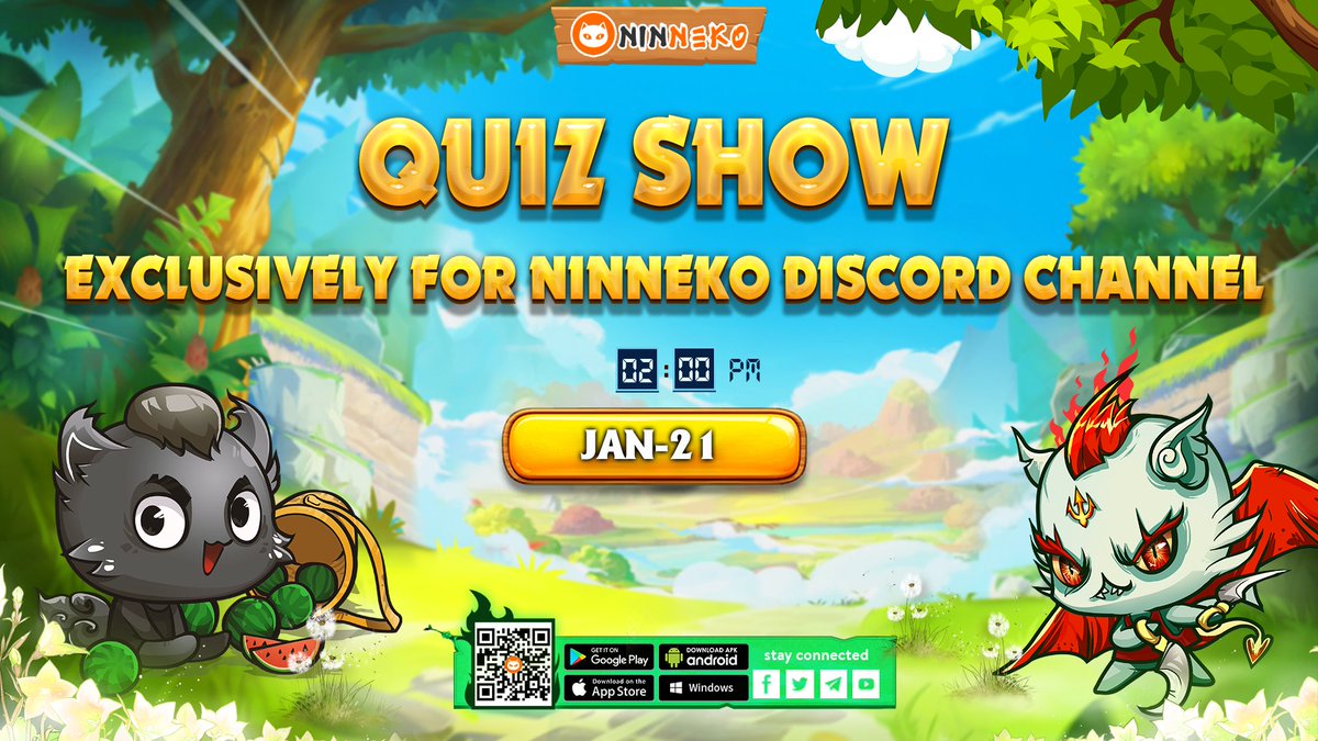 ️🎉QUIZ SHOW - AN EVENT EXCLUSIVELY FOR NINNEKO DISCORD CHANNEL️🎉

💞In response to the enthusiastic support of our community, we decided to hold a Quiz Show contest every Friday.

The first show of this contest series will take place this Friday at 2PM (UTC).
