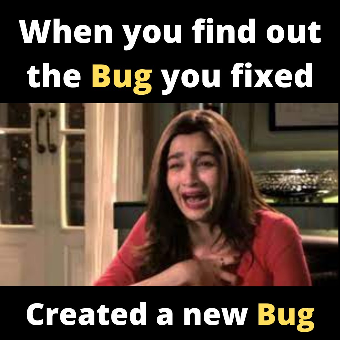 OilabLearning's tweet image. Oh god this Bug problem🤣
.
.
.
.
.⠀
.⠀
#programmingmemes #programmer #programmerhumor #programminglife  #programming #codeismylife #code  #codinghumor #coderlife #coderlifestyle #developer #web #webdesign #oilab #coding #codingmemes
