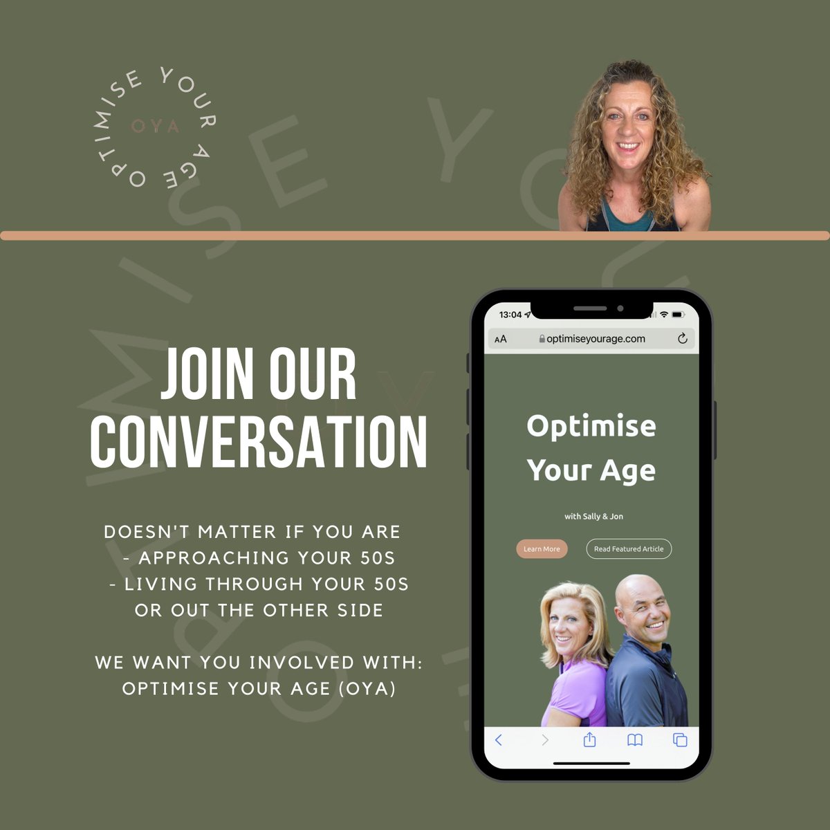 ⚡️IT'S NOW LIVE I've been talking about #OptimiseYourAge,now I'd like you to join the conversation!🗣 the conversation is as much about my husband <a href="/JonathanBigg/">Jonathan Bigg</a> and I, as it is about U!Let us know what U want to talk about? We'll do our best to find out &amp; answer your questions👇