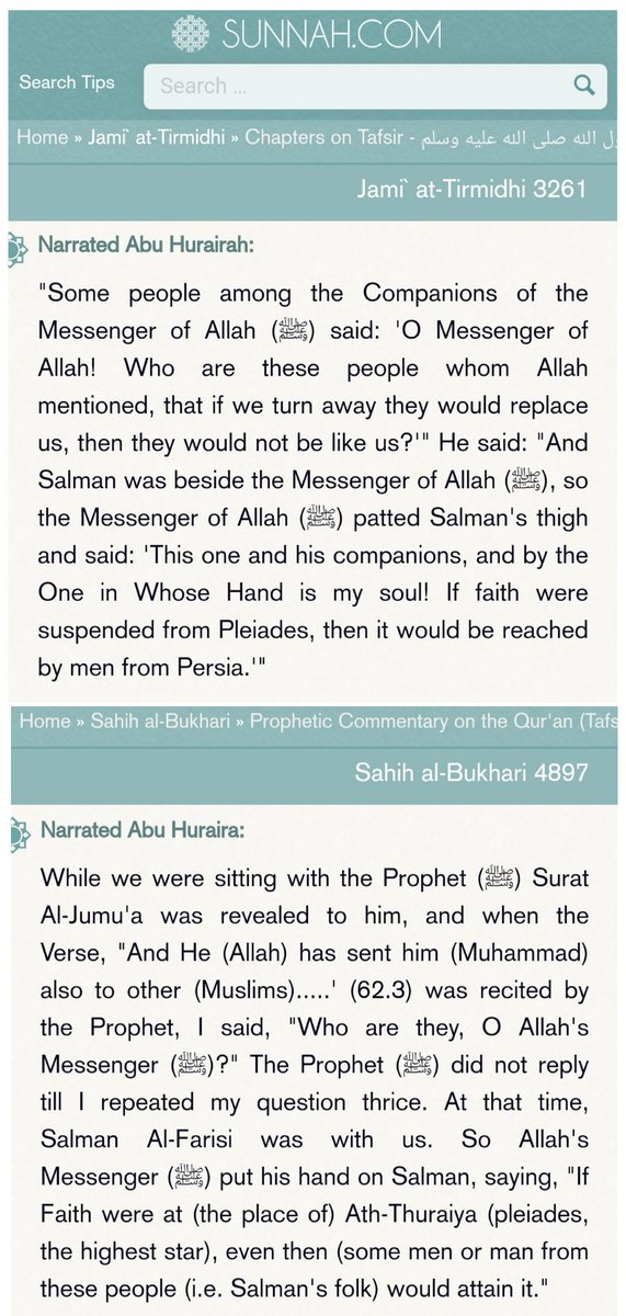 2) Mahdi and his companions will REPLACE the MUSLIMS. He will create his Jamma'at. The 72 sects will go against true Islam.Sahaba were curious about the prophecy of Quran 47:38.Muhammad (saw) did call him Salman. Can a better epithet be given to Mahdi of Persian descent?