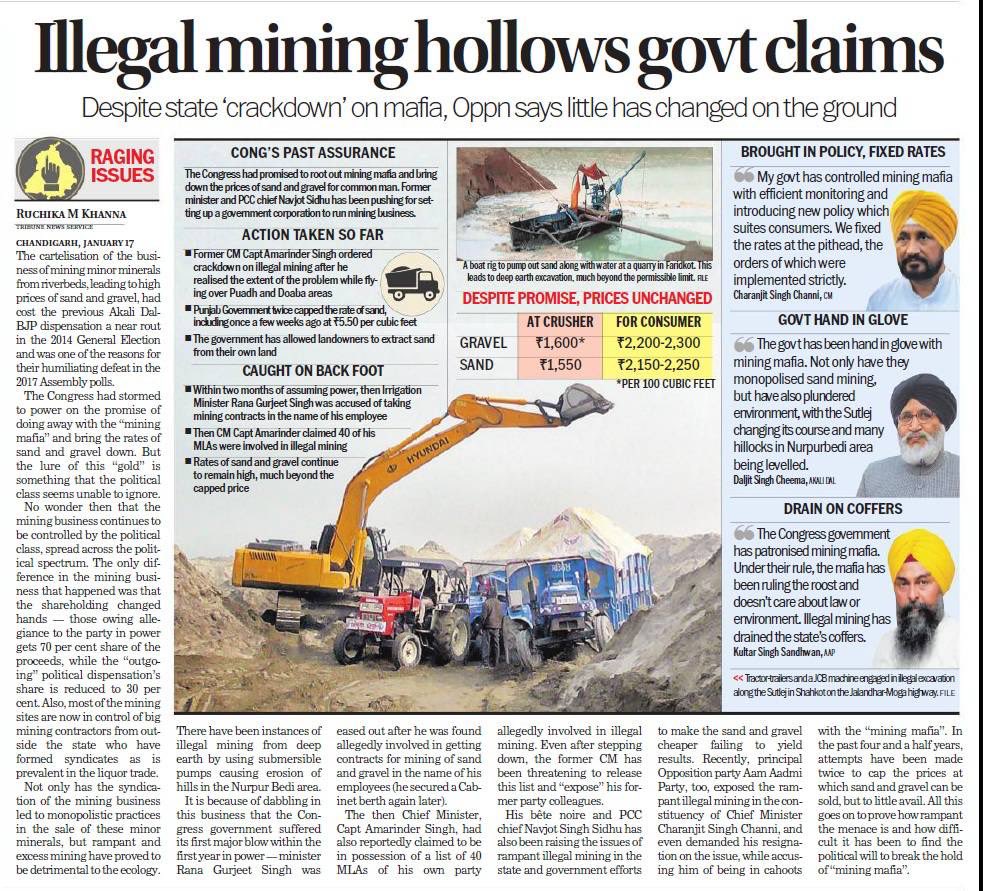 sherryontopp's tweet photo. Complete govt control over sand mining is the only solution. Punjab Model advocates to form Punjab State Mining Corporation to disband thekedari system and to sell sand at fixed rate, weight &amp; date. As long as thekedari system exists people won’t have access to cheaper sand. https://t.co/79RkDwYJSD