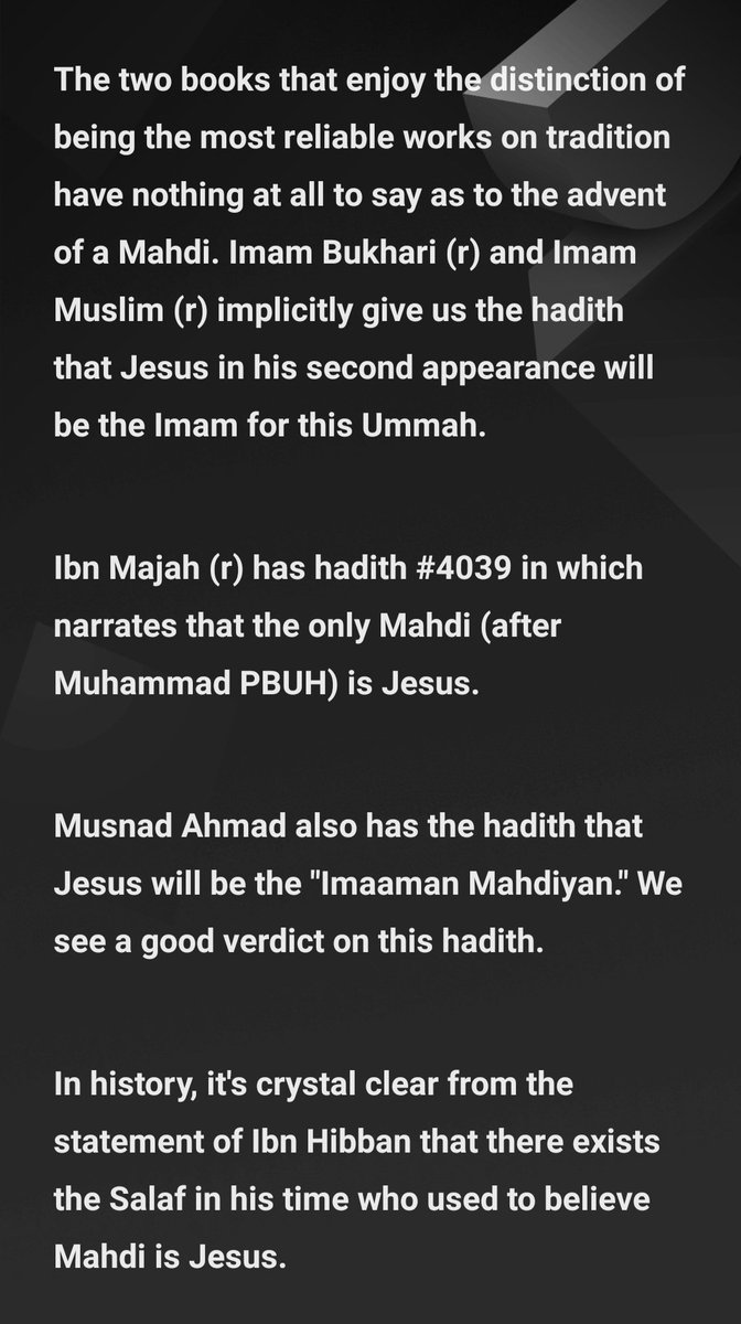 7) The Big Picture Jesus was pious who had gone before Muhammad (saw). Quran 3:55 proclaims the death of Jesus.Rasool (saw) handle to name the Mahdi as Isa Ibn Mariyam. Sahih Muslim 2135 talks about such naming convention. Take a look at "O sister of Harun." (Quran 19:28)