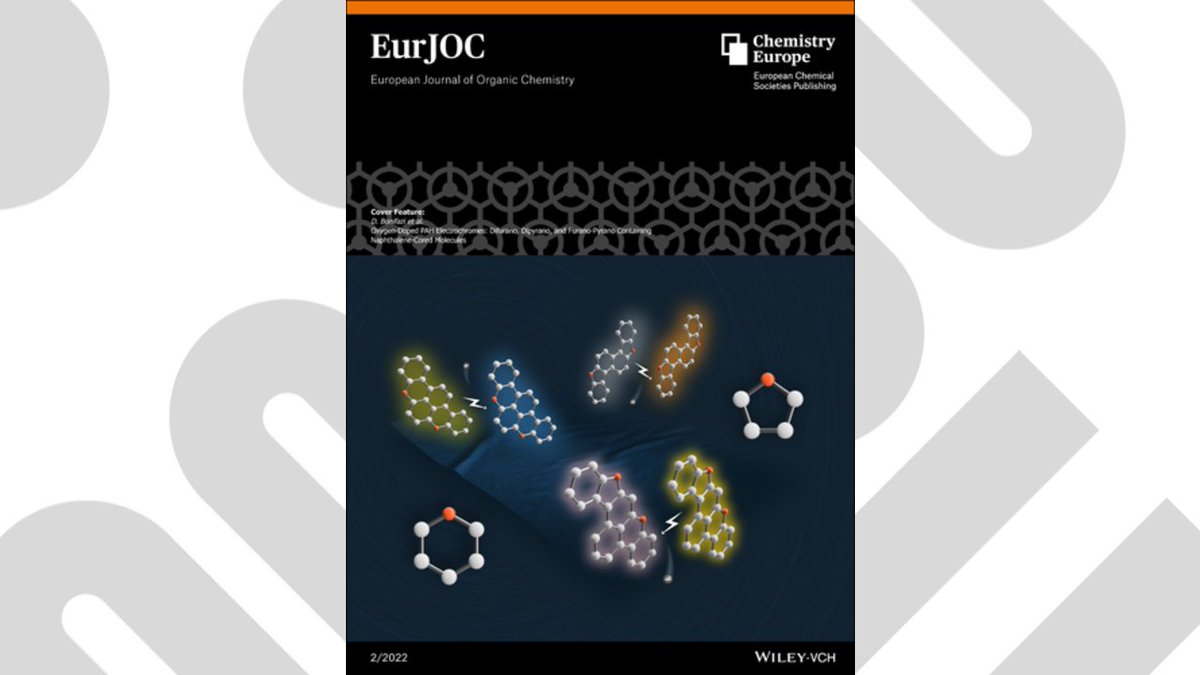 #OnTheCover Cover Feature: Oxygen-Doped PAH Electrochromes: Difurano, Dipyrano, and Furano-Pyrano Containing Naphthalene-Cored Molecules <a href="/BonifaziGroup/">BonifaziLAB</a> <a href="/theo_chem/">The González Group</a> <a href="/univienna/">Universität Wien</a> <a href="/ChemistryCU/">Cardiff University School of Chemistry</a> onlinelibrary.wiley.com/doi/10.1002/ej…