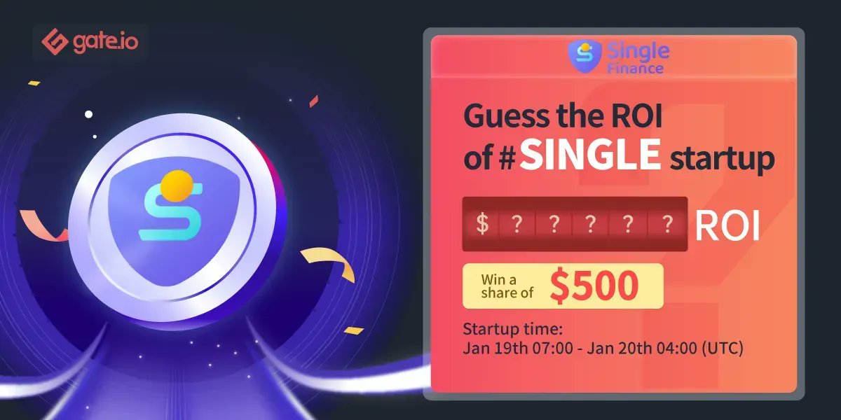 Gate's tweet image. 🤔Gate.io Guess The $SINGLE $ROI🤔 @single_finance

👇Task👇
👉Follow @gate_io
👉Like &amp;amp; Retweet
👉50 Lucky Participants Will Win $10 Each

🔥Join: gate.io/en/startup/389…
 
#Gateio #Giveaway #Startup