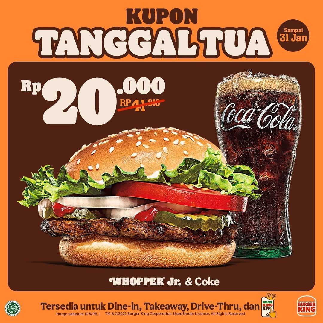 KUPON BURGER KING KHUSUS JANUARI BERLAKU SAMPAI 31 JANUARI 2022🍔👑