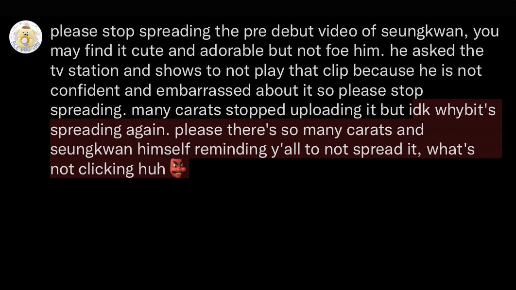 ponkwvn's tweet photo. ‼️PLEASE STOP SPREADING THE PRE DEBUT VIDEO OF SEUNGKWAN‼️ https://t.co/EFIs7LfKDP
