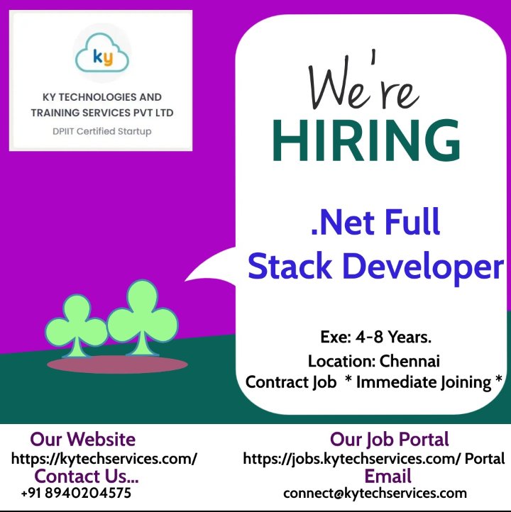 KYTechnologies's tweet image. #dotnetfullstack #stackdeveloper #fullstackwebdeveloper #fullstackjob #ciic