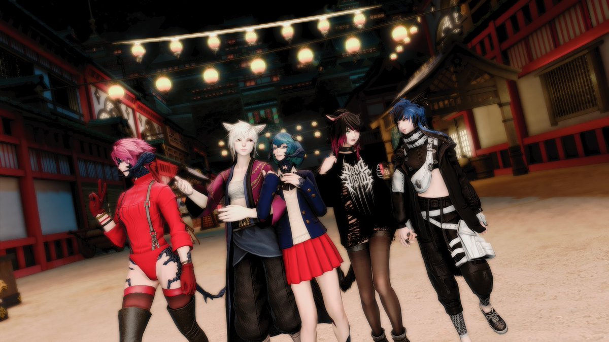 SatanistKrieg's tweet photo. Kugane with friends ~ 

#GPOSERS #GPOSER #miqote #aura #Viera #FFXIV #FF14 #friendsforever https://t.co/kBafGltbFm