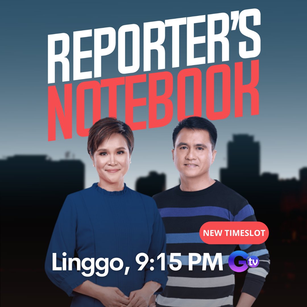 Simula January 23, ang mas malawak nating pagsiyasat sa mga isyu ng lipunan at paglalahad ng katotohanan para sa #SerbisyongTotoo tuwing Linggo na mapapanood. Tumutok sa #ReportersNotebook, 9:15 PM sa GTV!