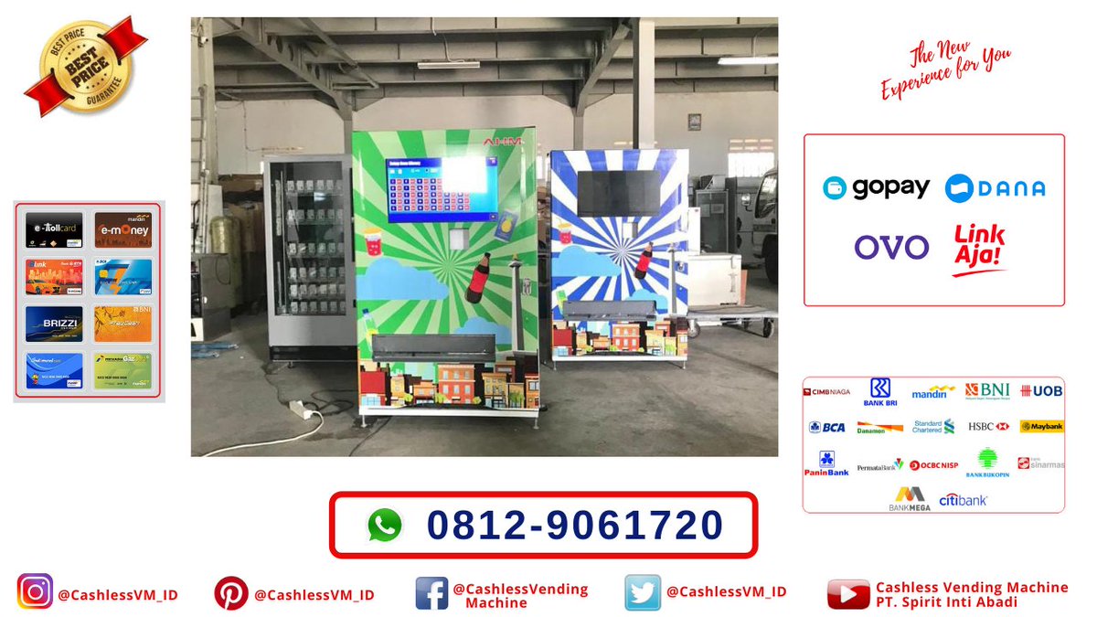 CashlessVM_ID's tweet image. Cashless Vending Machine Payment System : QR Code - eMoney - Debit Card - Credit Pemesanan: spiritintiabadi.marketing@gmail.com 
WA : 0812 - 9061720 
#VendingMachine  #Cashless #QRCode #DebitCard #CreditCard  #eMoney #CashlessVendingMachine 
lnkd.in/g8SnXVbm