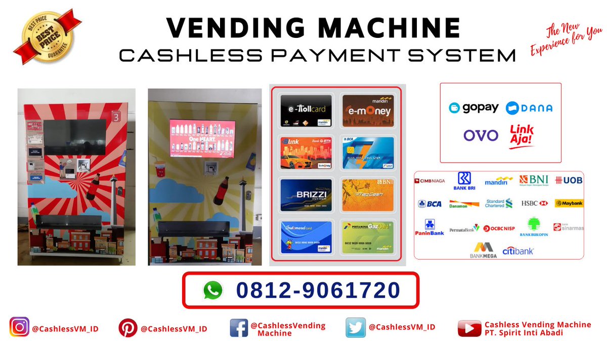 CashlessVM_ID's tweet image. Cashless Vending Machine Payment System : QR Code - eMoney - Debit Card - Credit Pemesanan: spiritintiabadi.marketing@gmail.com 
WA : 0812 - 9061720 
#VendingMachine  #Cashless #QRCode #DebitCard #CreditCard  #eMoney #CashlessVendingMachine 
lnkd.in/g8SnXVbm