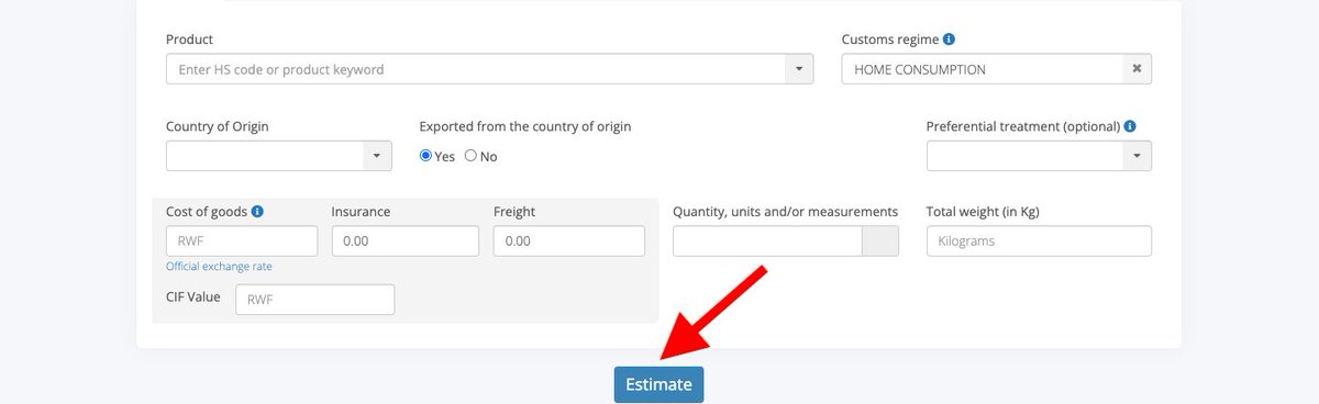 Did you know you can now calculate duties and taxes applicable to your imports into #Rwanda? Click on rwandatrade.rw/Tariffs?l=en and get started!

#DutiesAndTaxesCalculatorRw
#RwandaTradePortal
#TradeFacilitation