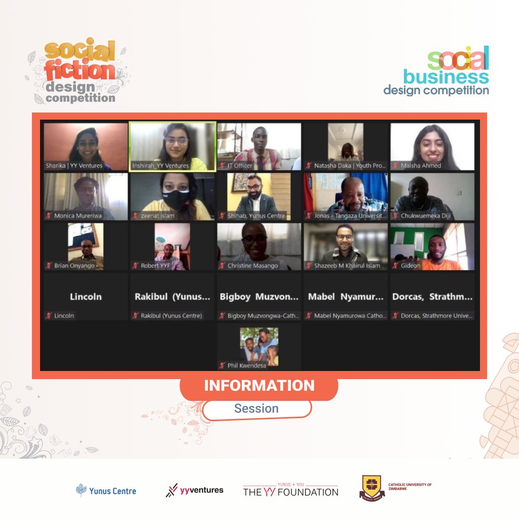 An Information Session was hosted by Yunus Centre, Yunus and You- The YY Foundation, The Catholic University of Zimbabwe, and YY Ventures, on Thursday, January 13, 2022.

Learn more competitions.yunuscentre.org