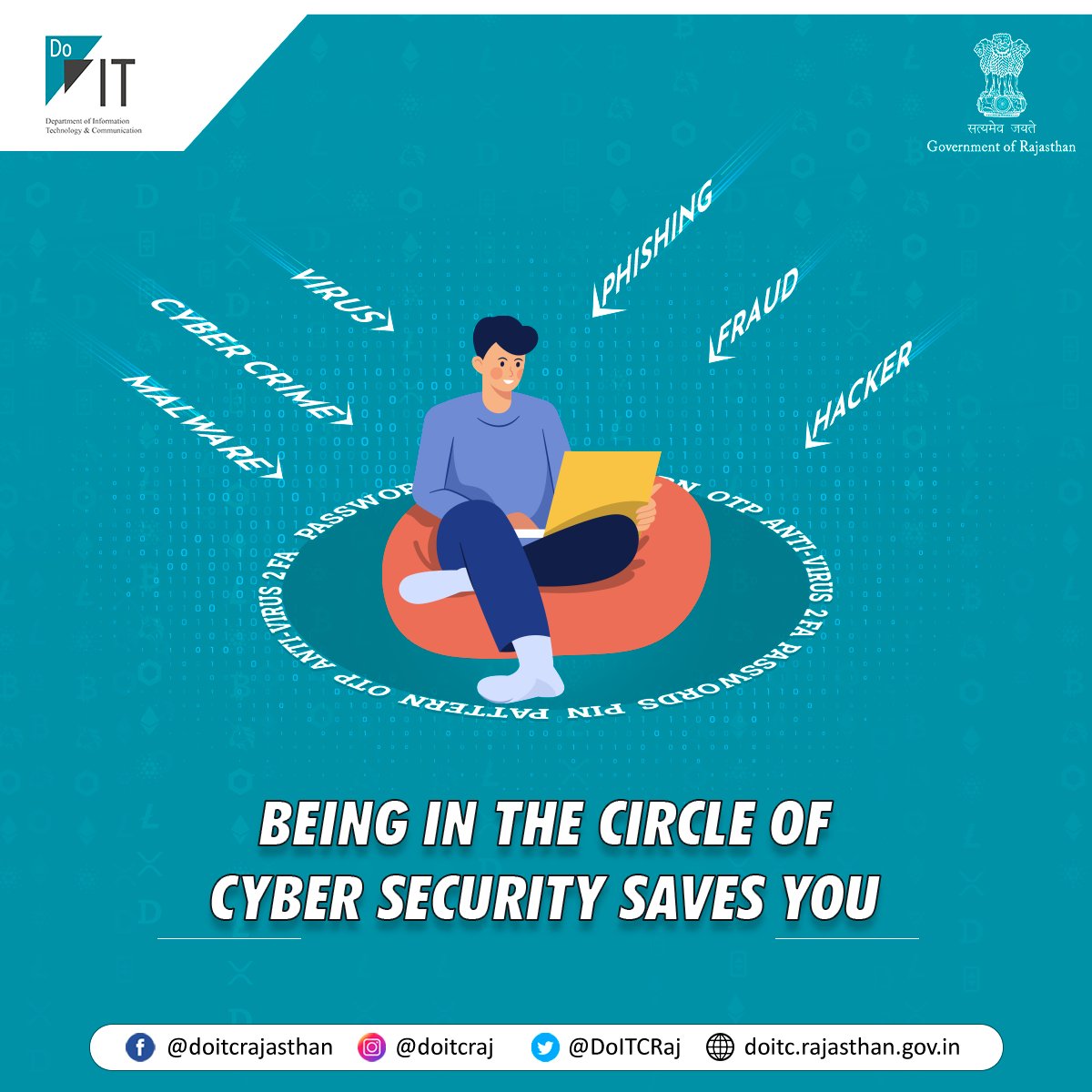DoITCRaj's tweet photo. Being in the circle of cyber security makes you safe from various forms of insecurities. Be Aware, Stay Secure.

#DoITC https://t.co/aNxCtYkiyc