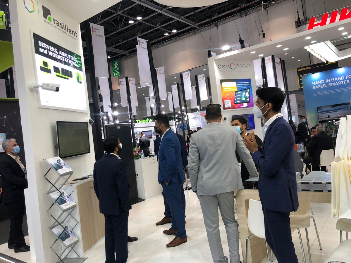 Rasilient's tweet photo. Day 3 at @IntersecExpo 2022! Stop by booth SA-E19 to experience the joint solution between @AxxonSoft_EN   and #Rasilient, check out impressive demos, and discuss how our video solutions can handle even the most challenging environments.

#intersec2022 #intersecexpo #VideoStorage https://t.co/N4qoqfoGWv