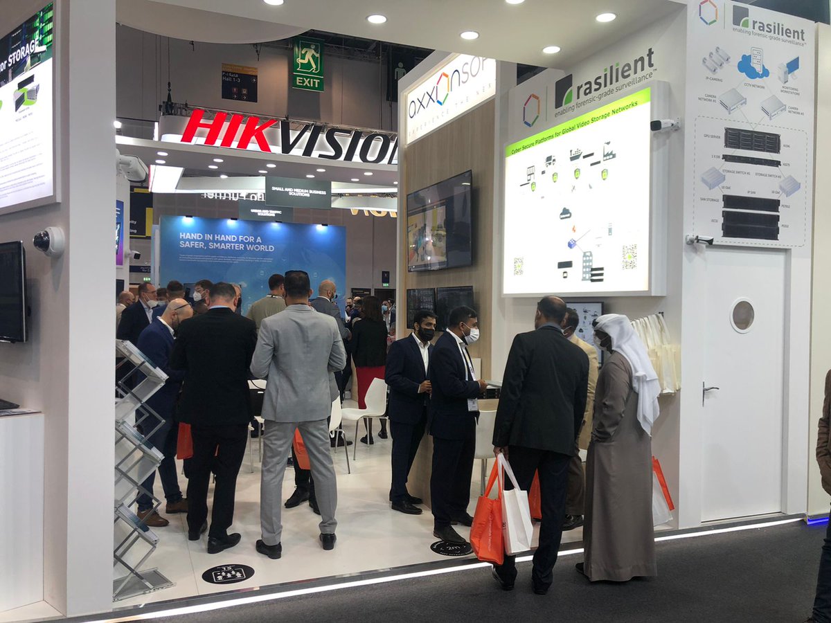 Rasilient's tweet photo. Day 3 at @IntersecExpo 2022! Stop by booth SA-E19 to experience the joint solution between @AxxonSoft_EN   and #Rasilient, check out impressive demos, and discuss how our video solutions can handle even the most challenging environments.

#intersec2022 #intersecexpo #VideoStorage https://t.co/N4qoqfoGWv