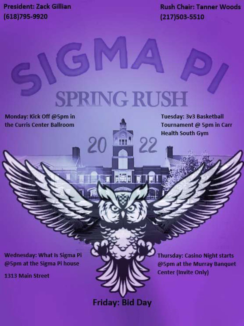 Spring Rush officially starts next week! Come out and meet some of the brothers! PM for anymore details!
