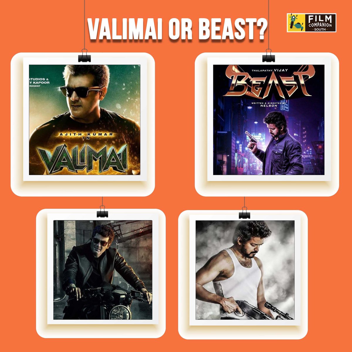 FCompanionSouth's tweet photo. Which film are you looking forward to the most!! 

#Thalapathy #Vijay #ThalapathyVijay #AjithKumar #Ajith #AK #Cinema #Valimai #Beast #TamilCinema https://t.co/P7JtvUmJAG