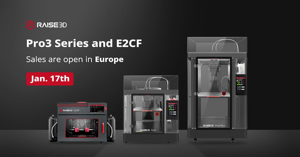 Raise3D's tweet photo. We are excited to finally annouce that Raise3D have started the sales of the Pro3 Series and the E2CF in Europe. Visit https://t.co/pjQZXojK9l for more information.

#Raise3D #3dprinter #3dprinting #E2CF #Pro3 https://t.co/TMHhTQ33OT